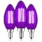 Luxrite B11 LED Purple Light Bulbs 4.5W 40W Equivalent Colored Glass E12 Candelabra Base, 3PK LR21741-3PK - alternate 1